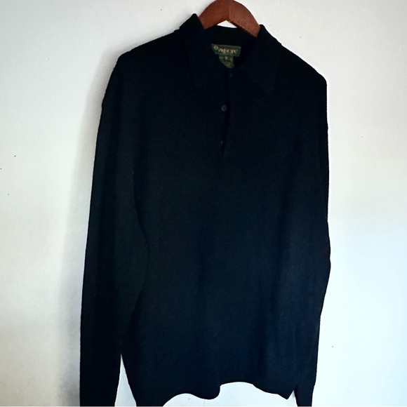 PRINCIPE Italian Merino Wool Fine Mens Sz XL /54 Sweater Shirt black - Picture 7 of 10